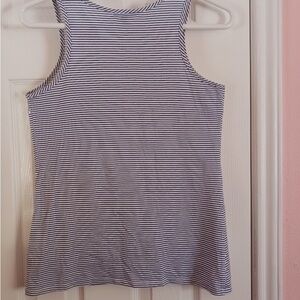 Women's Striped Racerback Tank Top - White & Navy